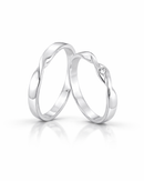 Par de anillos de boda de plata 925 trenzados