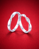 Par de anillos de boda de plata 925 trenzados