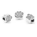 Charm con huella de pata de perro en plata de ley 925